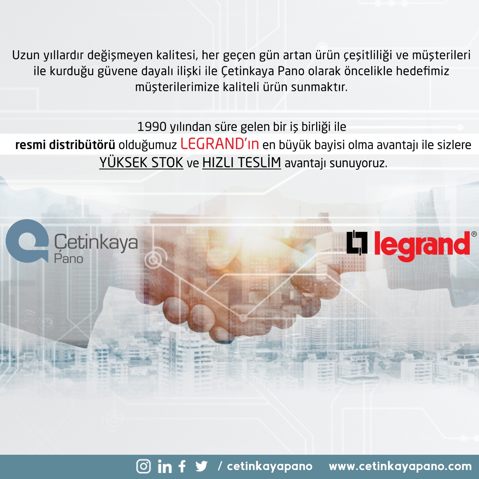 Legrand Distribütörü Çetinkaya